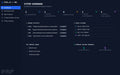 System dashboard with various metrics and activities on a dark background